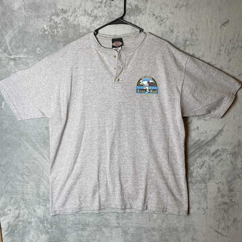 Harley-Davidson Mens XL Laughlin River Run 2000 Grey T-Shirt